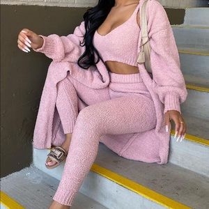 Fashion Nova 3 Piece Teddy Lounge Set